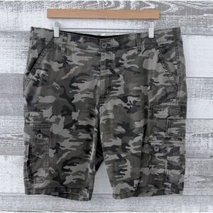 Iron Flex Camo Cargo Shorts Mens 38 Military Tactical Utility Cotton Stretch